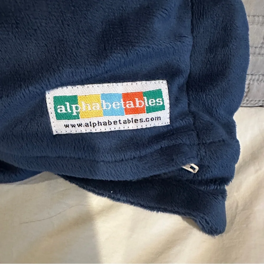 Alphabetables Navy Blue Velour Pillow with Baseball Letter C